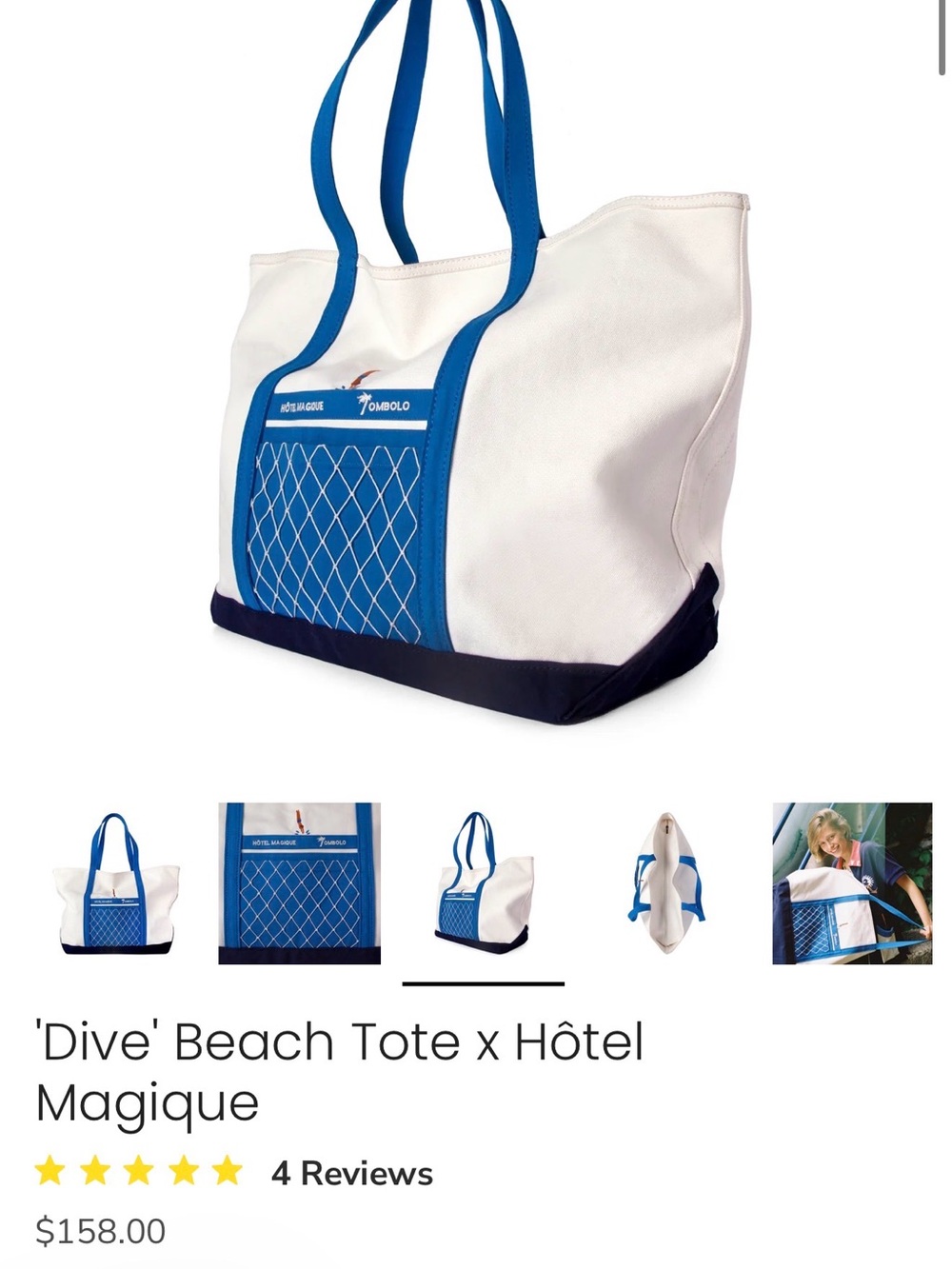 Tombolo chic jumbo tote canvas bag- hotel Magique